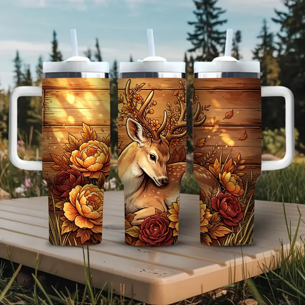 Hunting Outdoor Background - Bicchiere da 40 once con manico,