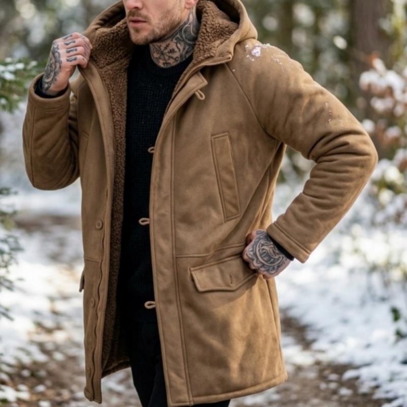 Outdoor Hunting News - Giacca in pile con cappuccio da