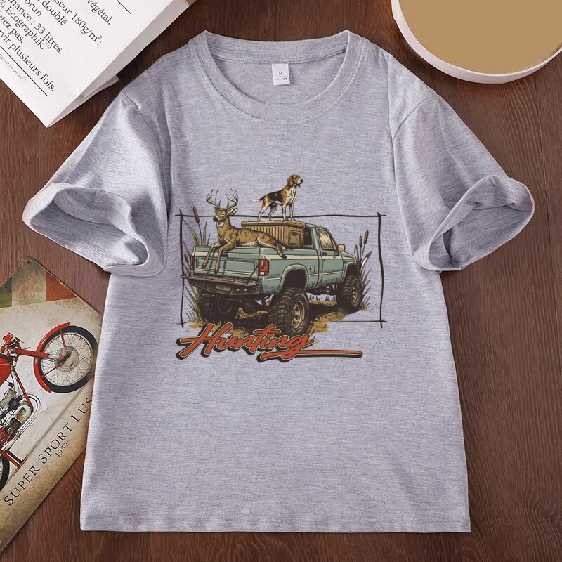 Outdoor Hunting Dogs - Maglietta da Caccia al Cervo, T-Shirt