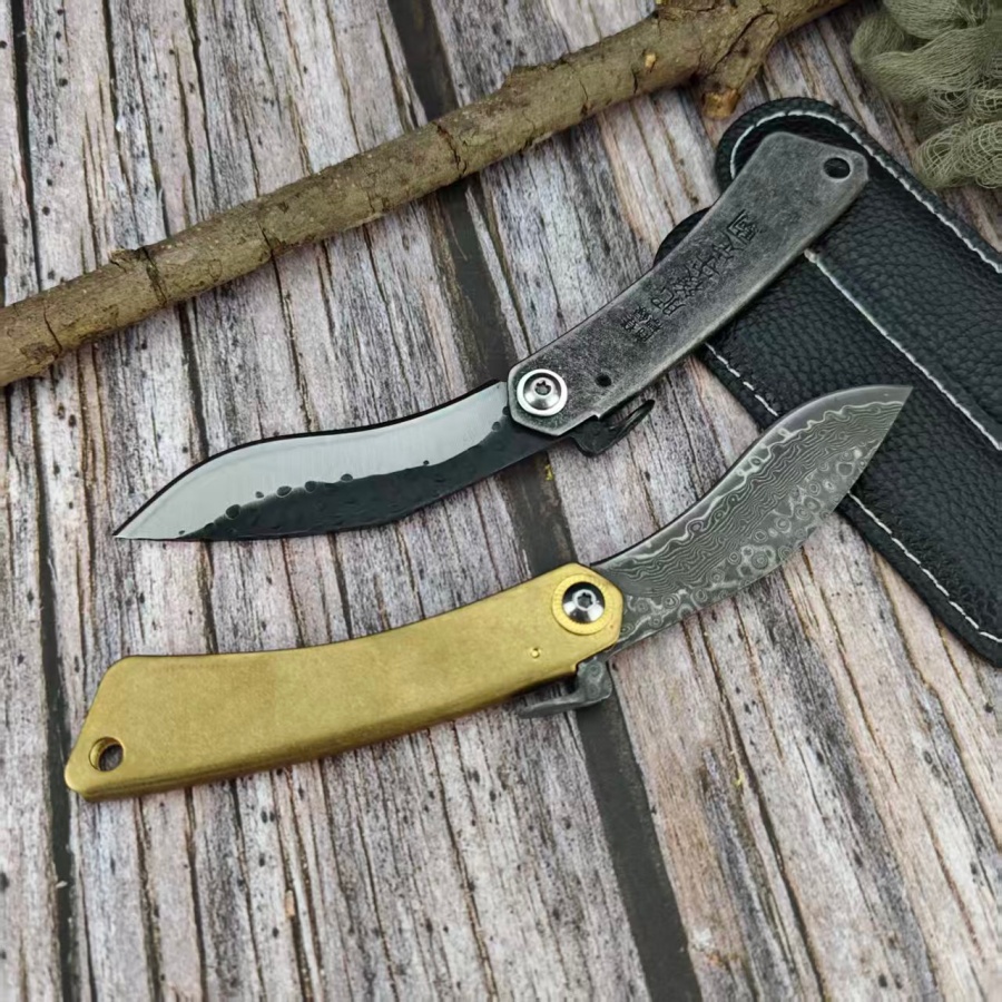 Hunting And Camping In Jungle - Coltello Pieghevole Higonokami di Alta Qualità